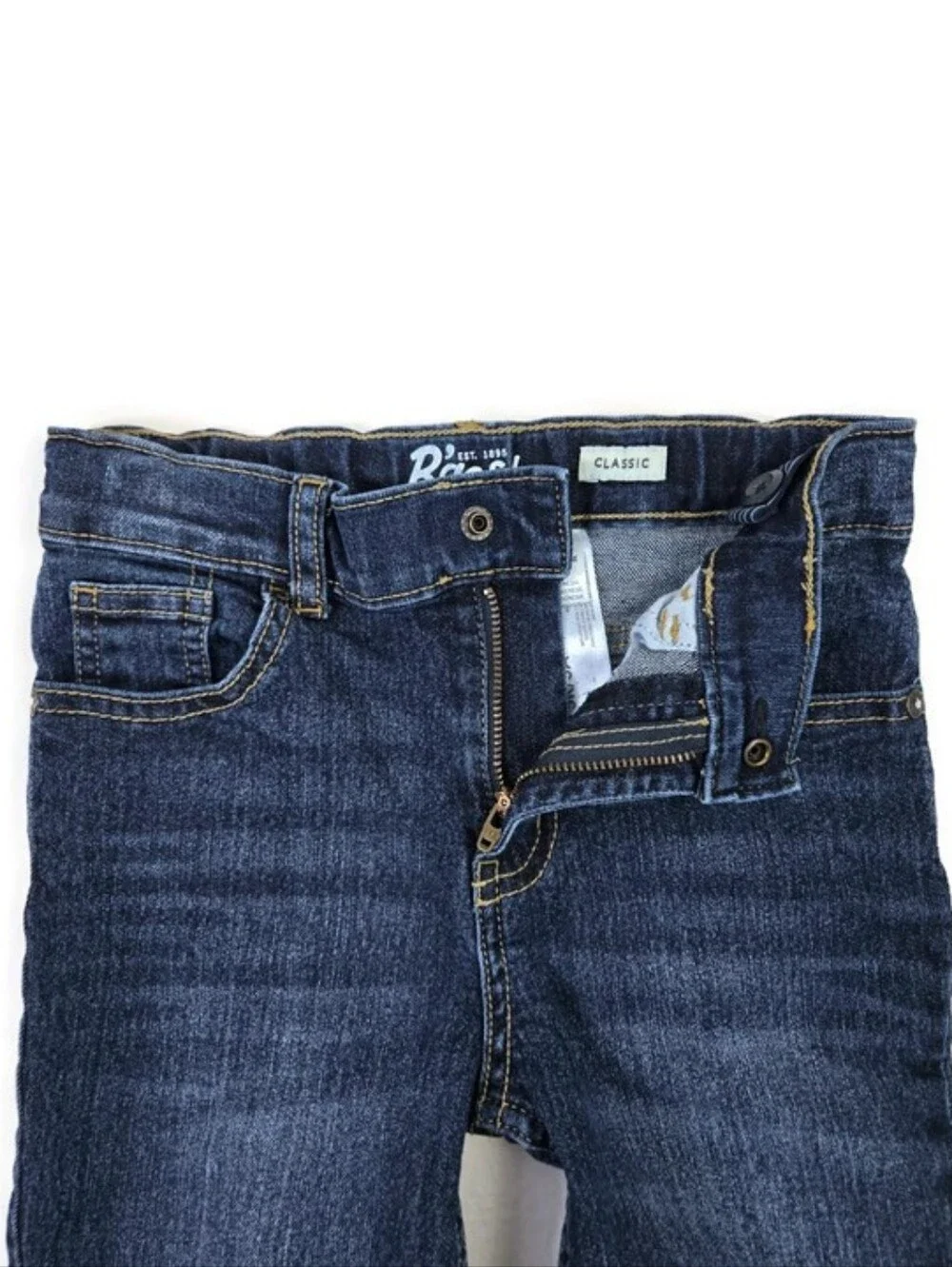 Oshkosh B'Gosh Dark Blue Wash Classic Fit Adjustable Waist Denim Jeans Boys 5/5A